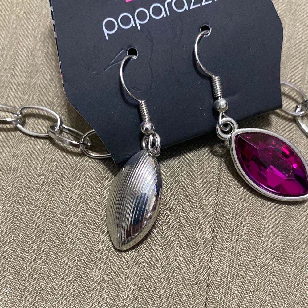 Paparazzi Silver Necklace with Deep Purple Accents - Picture 5 of 5